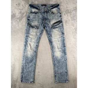 Southpole Jeans Men's 30x30 Blue Acid Wash Skinny Skater Retro Y2K